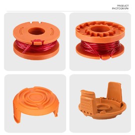 OrangeClub Grass trimmer spool line cap 10 pieces grass trimmer line with 2 pieces spool cover for WORX grass trimmer WA0010 WG154 WG163 WG180 parts.