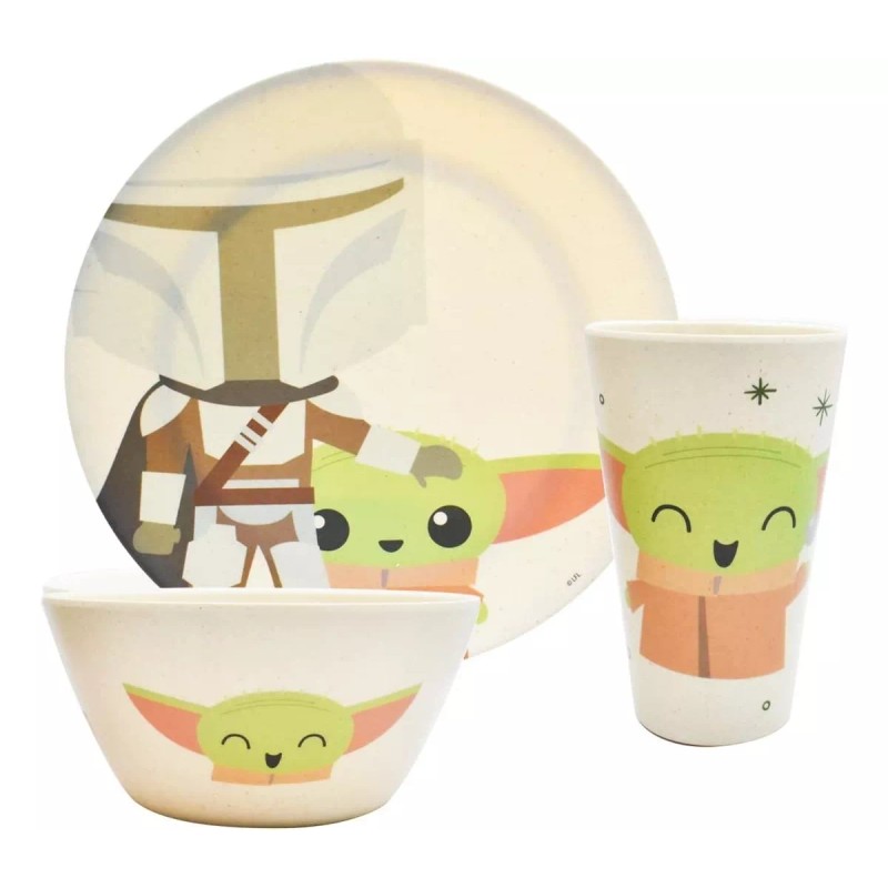 Muna Vajilla De Bambú Baby Yoda Plato Bowl Vaso 12