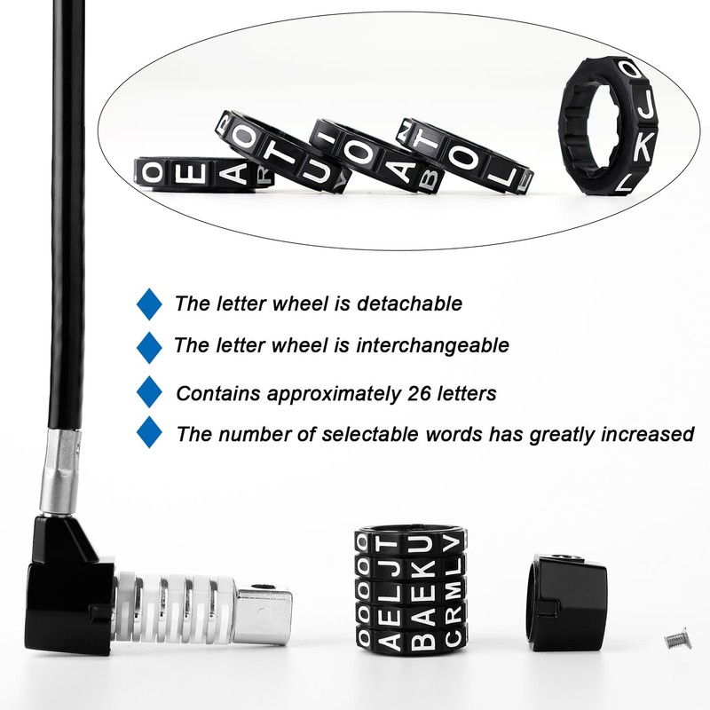 NBYT 5-Word Resettable Combination Lock, Letter Lock- Home Security Padlock