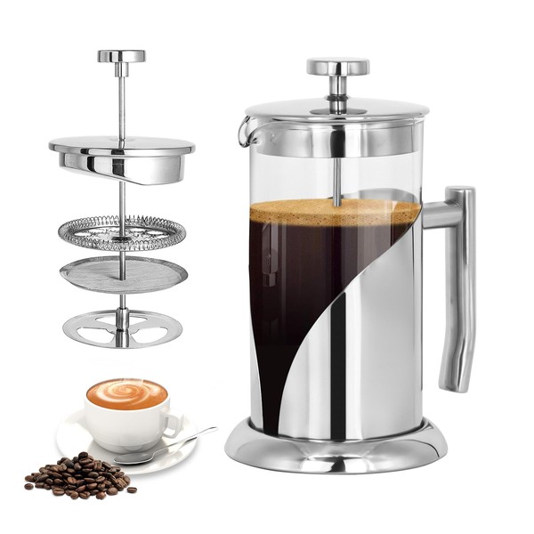 SOTECH French Press Coffee Maker Stainless Steel Insulated Easy Clean
