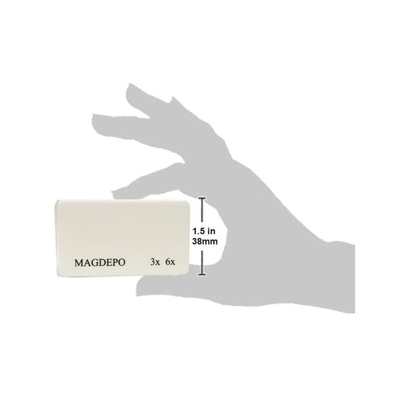 MAGDEPO Double Lens Pocket Magnifier Handheld Magnifier 20D (6X) Bonus