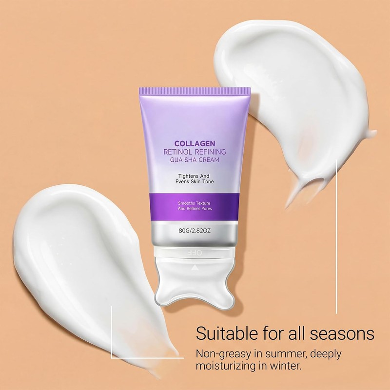 2PC Crema con Gua Sha, Colágeno y Retinol para Reafirmar
