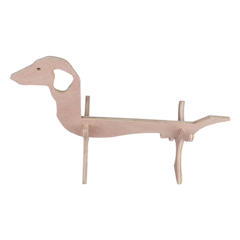 Dachshund Dog Shaped Wine Rack Wooden Wine Bottle Display Stand
