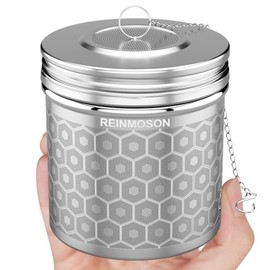 Reinmoson: Paquete de 2 infusores de té de tamaño extra grande, malla extra fina, acero inoxidable 304, redondo, plateado