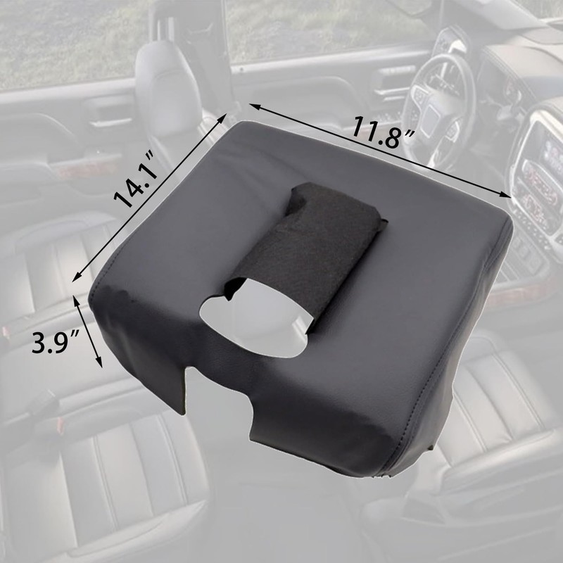 Priprilod Light Gray Leather Center Console Leather Lid Armrest Cover
