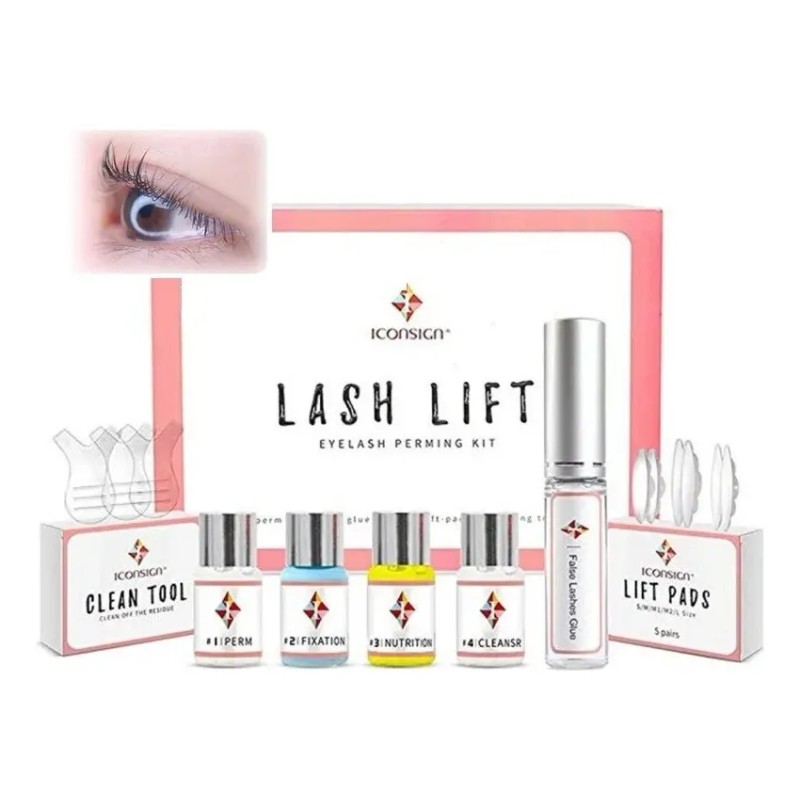 Kit Lash Lifting De Pestañas Rizado Iconsign Rosa Claro