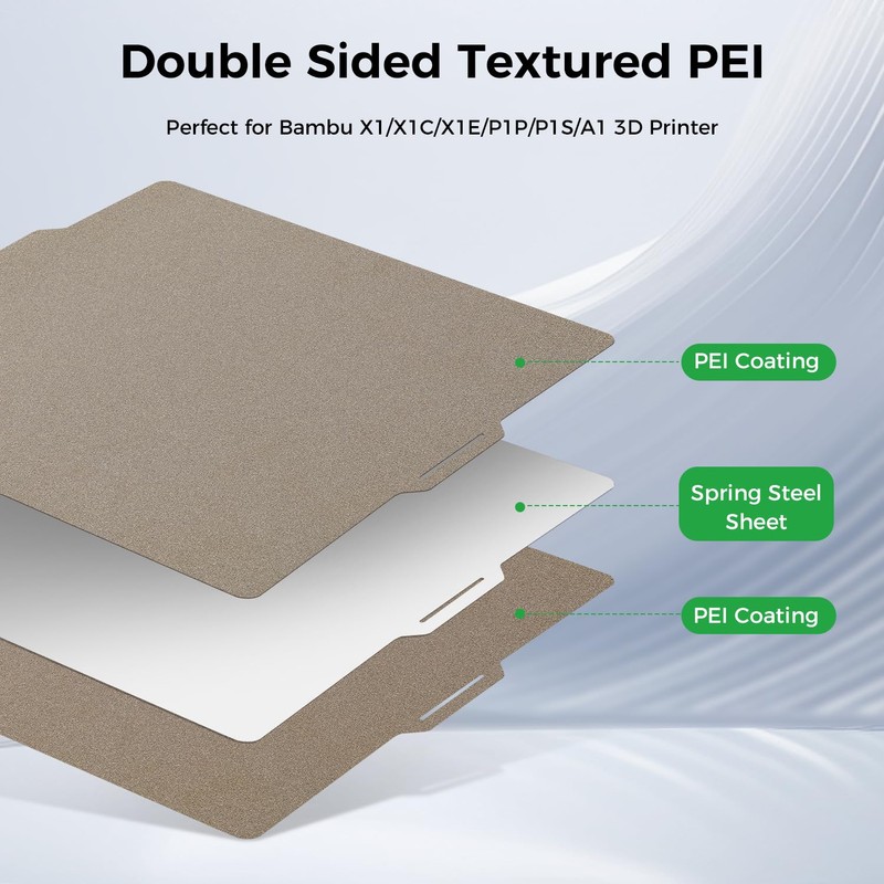 Sovol Double Sided PEI+PEI Sheet for Bambu X1/X1C/X1E/P1P/P1S/A1 Printing Plate