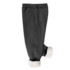 Yeokou Unisex Boys Girls Kid's Sherpa Lined Athletic Jogger Fleece Sweatpants (4T, Darkgrey)