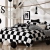 Lanqinglv Double Duvet Cover Set Black and White Checkered Plaid
