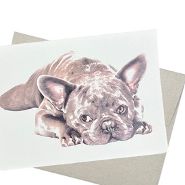 French Bulldog Greeting Card with Envelope (5X7 Inches and Blank Inside) Frenchie Birthday, Anniversary, Wedding, and Friendship Card or from a Dog Groomer or Veterinarian - 64