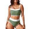 Herseas Women's Two Tone Patchwork Bikini Sets Push Up Swimsuit
