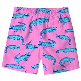 uideazone Swim Trunks for Boys Cute Crocodile Surfing Board Shorts Summer Beach Swimming Trunks Swimwear