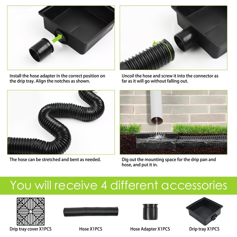 MaxEarn 10 inches Square Catch Basin Drain Kit with 155