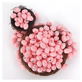 BrightGlow 18 mm Foam Easter Eggs, Pack of 100 Easter Eggs for Crafts, Foam Speckled Eggs, Decorations, Miniature Easter Eggs, Small Foam Easter Eggs for Easter Decorations, Pink