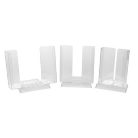 EUROPEL 3-in-1 Brochure Holder Stand - Adjustable Brochure Stand for A4, A5, 1/3 A4 - Transparent - Brochure Stand for Offices - Brochure Holder in Portrait Format