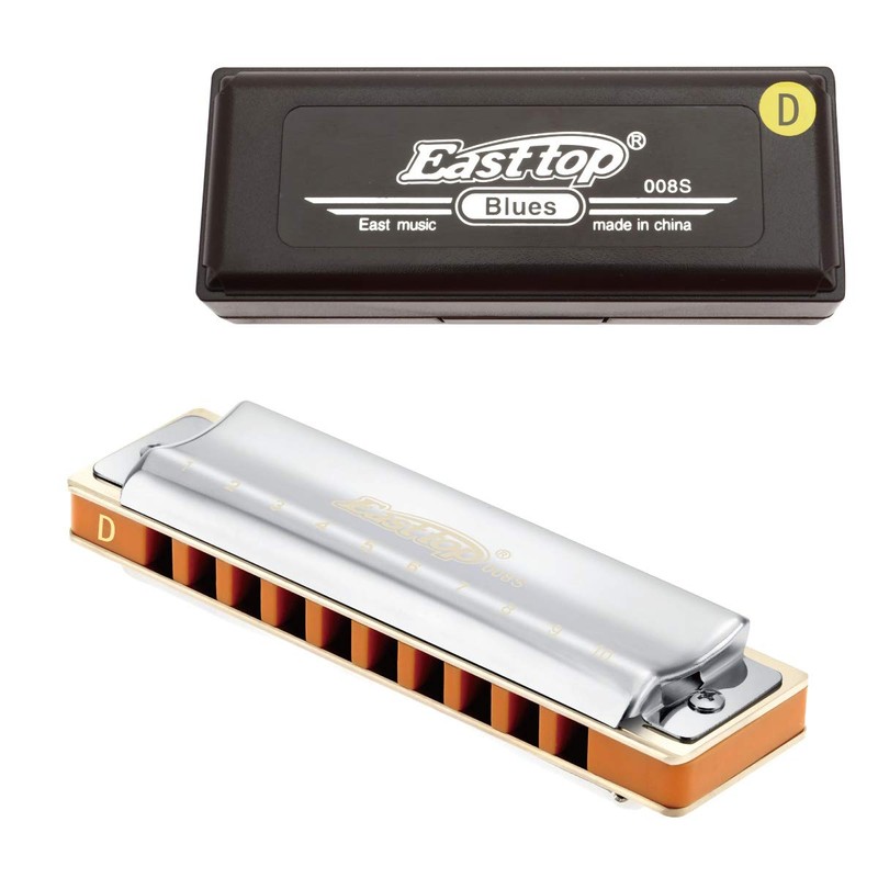 East top 10 Holes Professional Diatonic Blues Harmonica Key of