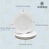 Vikko Dessert Plate, Set of 6 White Plates, Fine Porcelain,