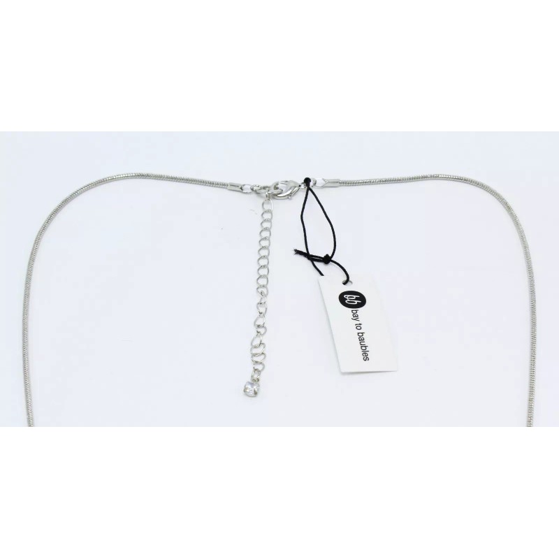 Bay To Baubles New Silver Twisted Teardrop Pendant Necklace by