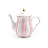 Grace Teaware Pink and White Scallop Fine Porcelain Teapot with