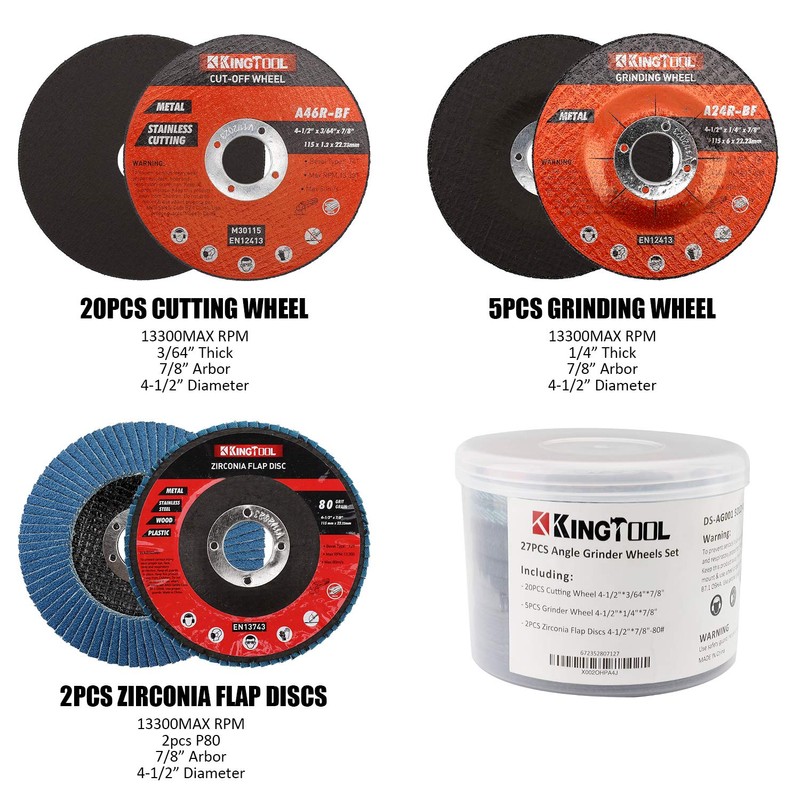 KingTool 27pcs Angle Grinder Wheel Set, Grinder Disc Set Includes