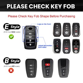 Metal Key Fob Cover, Fit for Toyota 2022 2023 2024 2025 2026 2027, Full Protection Key Case with Zinc Alloy Frame, Black