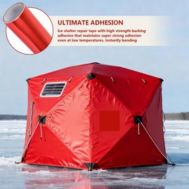 YIYIREA Ice Shelter Patch Kit 7.8" x 118" Roll – Self-Adhesive Cuttable Tent Repair Tape for Ice Fishing Shelter, Tear-Resistant Waterproof Repair Fabric for Ice Tents, RV Awnings & Outdoor Gear