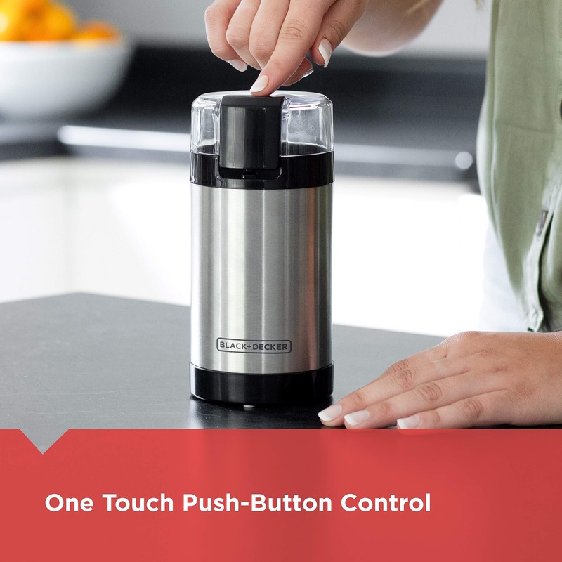 BLACK+DECKER Stainless Steel Electric Coffee Grinder 2-3 Cup Capacity One