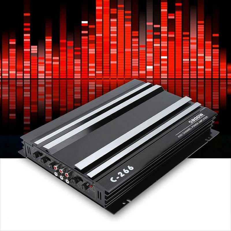 Qiilu 5800W 12V High-Power Car Amplifier, Hi-Fi Portable Audio Stereo