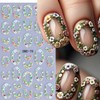 Flower Nail Art Stickers Decals 5D Embossed Flower Nail Decals