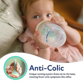 Dr. Talbot's - Botellas anticólicos con chupete flexible suave - 6 onzas - (paquete de 4) biberones para bebés recién nacidos de 0 meses - Biberones autoesterilizantes con pezón flexible suave de