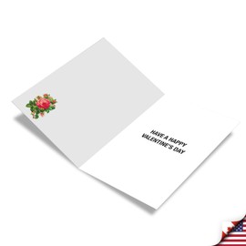 NobleWorks Valentine's Day Greeting Card with 5 x 7 Inch Envelope (1 Card) Flowers for Valentine C3532VDG