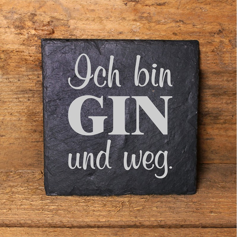 Slate Coasters Give Your Life a Gin – Set of