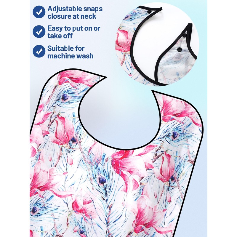 Janmercy 12 Pcs Adult Bibs for Eating Washable Bibs Waterproof