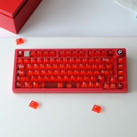 114 Keys Transparent Keycaps PC Cherry Profile Red Crystal Clear Keycap Set Fit for Cherry Mx Switches Mechanical Keyboard