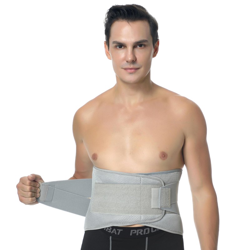 NeoTech Care Adjustable Compression Back Brace Lumbar Support Belt, Grey,