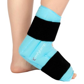Comfytemp Extra Size XL Cooling Sleeve Foot, Cooling Bandage Ankle for Waterless Ice Bath After Sports. Reusable Large Cooling Pads Gel for Plantar Fasciitis (21 x 22 cm, 900 g)