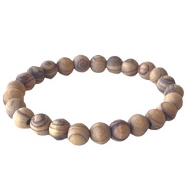 Olive Wood Bracelet Handmade From Holy Land Bethlehem/Jerusalem (7x9mm Beads ~ Oval, 8 Inches)