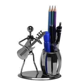 Metal Pencil Holder, Office Supply Pen Organizer Desktop Decoration Stand Container (Guitar)