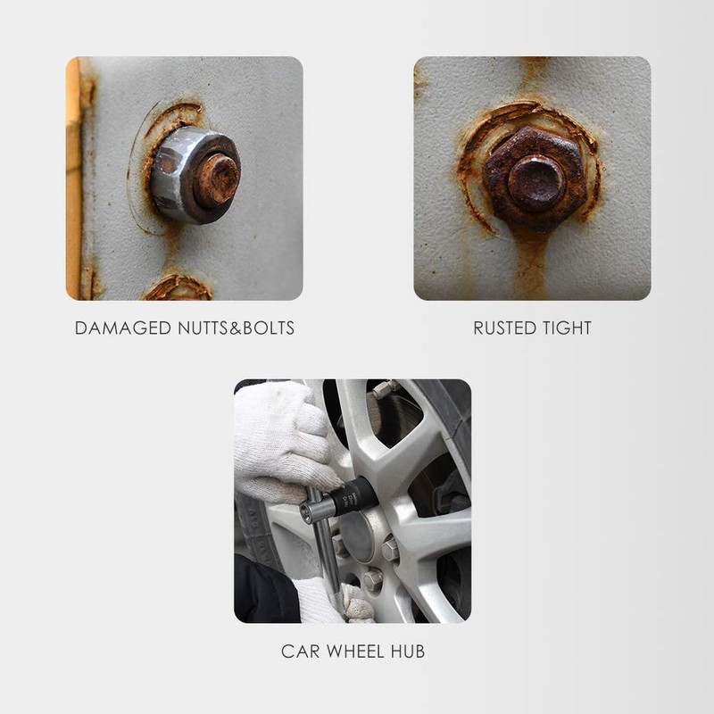 Luckyway 13-Piece Impact Bolt & Nut Remover Set, Nut Extractor