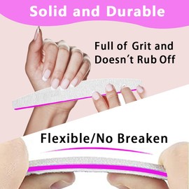 12pcs Nail Files, Professional Nail File 240/240 Grit Nail Files for Natural Nails or Thick Nail File, Nail Files Washable and Reusable, Double-Sided Emery Board Nail Files
