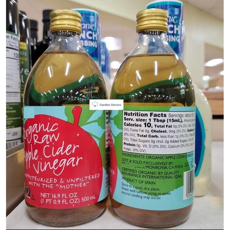 Trader Joe Organic Raw Apple Cider Vinegar 16.9fl oz 500ml