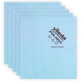 Vileda Professional - Paño de Microfibra PVA | Shammy de Limpieza Multiusos | Toalla de Gamuza sintética | Materiales Suaves y absorbentes | Paquete de 5 Azul