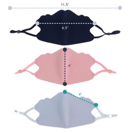 TK FASHION MASK 3D Kids Face Mask Set of 3 Colors (Black + Light Blue + Pink) Reusable Washable with Adjustable Earloop