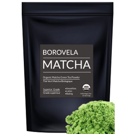 Organic Matcha Green Tea Powder - Superior Grade USDA Certified - Green Superfood For Smoothies Lattes and Baking - Borovela 50g 1.7oz