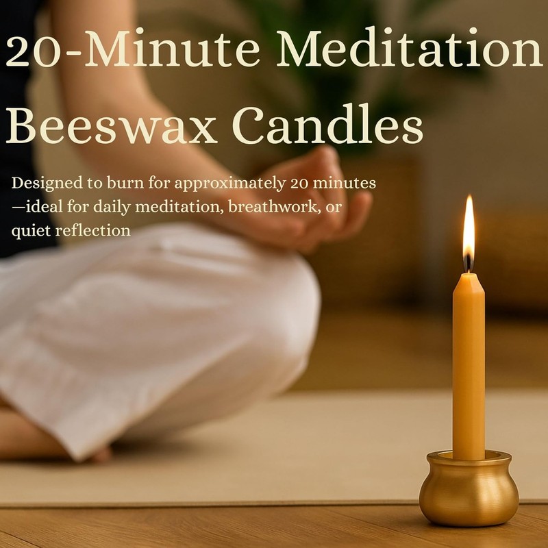 Australian Made 20 Minute Pure Beeswax Mini Meditation Candles, Non
