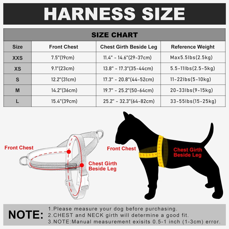 Plutus Pet Cotton Dog Harness and Leash Set, Reflective and