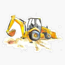 Excavator Bumper Sticker Window Vinyl Decal 5"