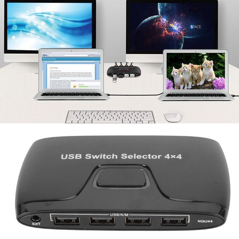 4 Port USB 2.0 Switch Selector 4 Computers Sharing 4