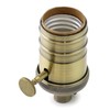 QWORK E26/E27 Lamp Socket, On/Off Vintage Rotary Turn Knob Lamp