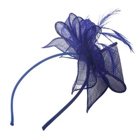 Topkids Accessories Hair Fascinator Headband Rose Flower Fascinator Wedding Royal Ascot Races Ladies Day Christening on Headband for Girls Women Ladies (Royal Blue)